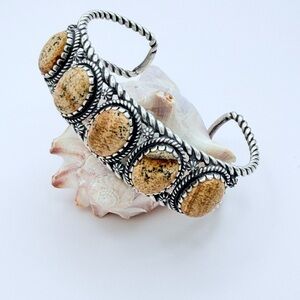 Carolyn Pollack for American West SS Jasper Cuff Bracelet – 7” Inner Diameter